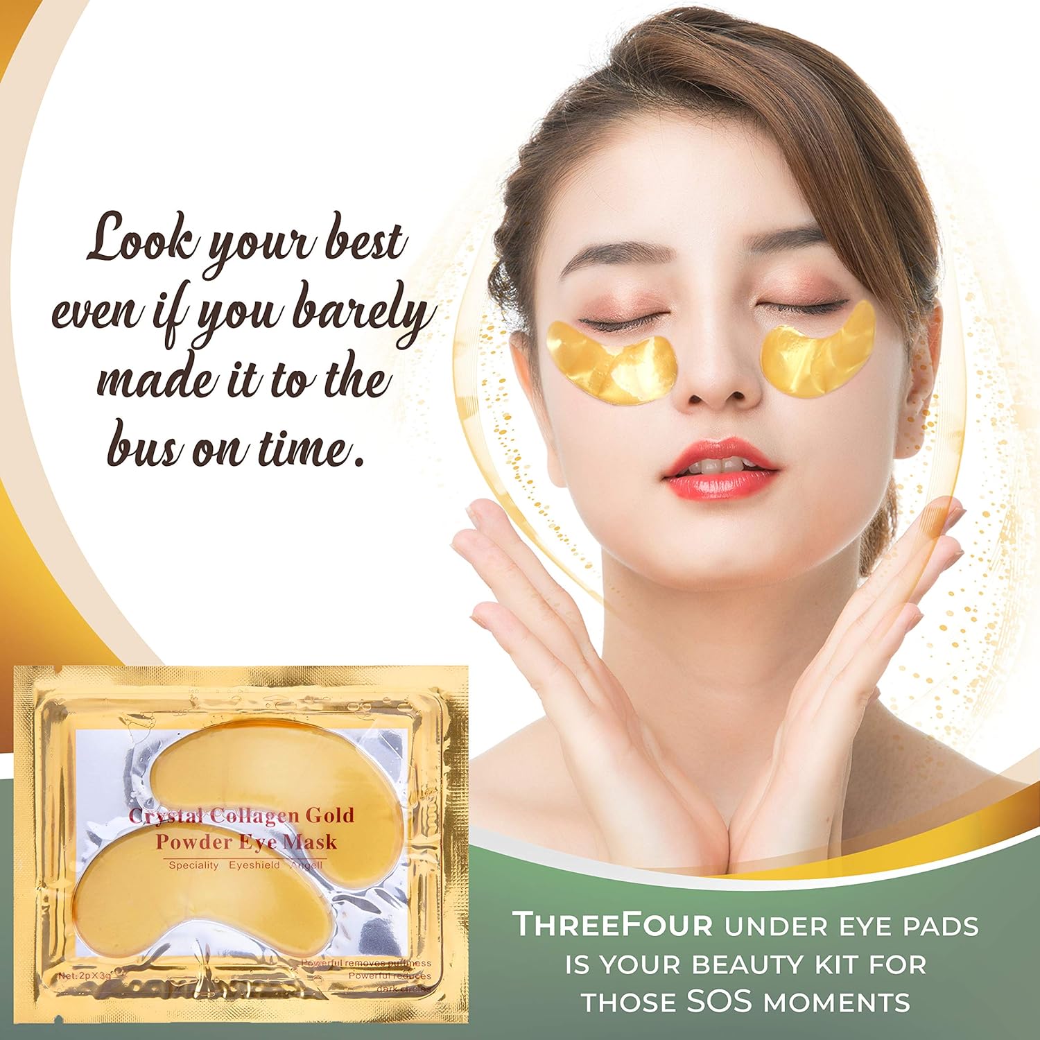 Under Eye Patches for Puffy Eyes I Under Eye Mask Dark Circles and Puffiness I UnderEye Gel Patches and Under Eye Pads w Collagen I 24k Gold 15Pack : Beauty