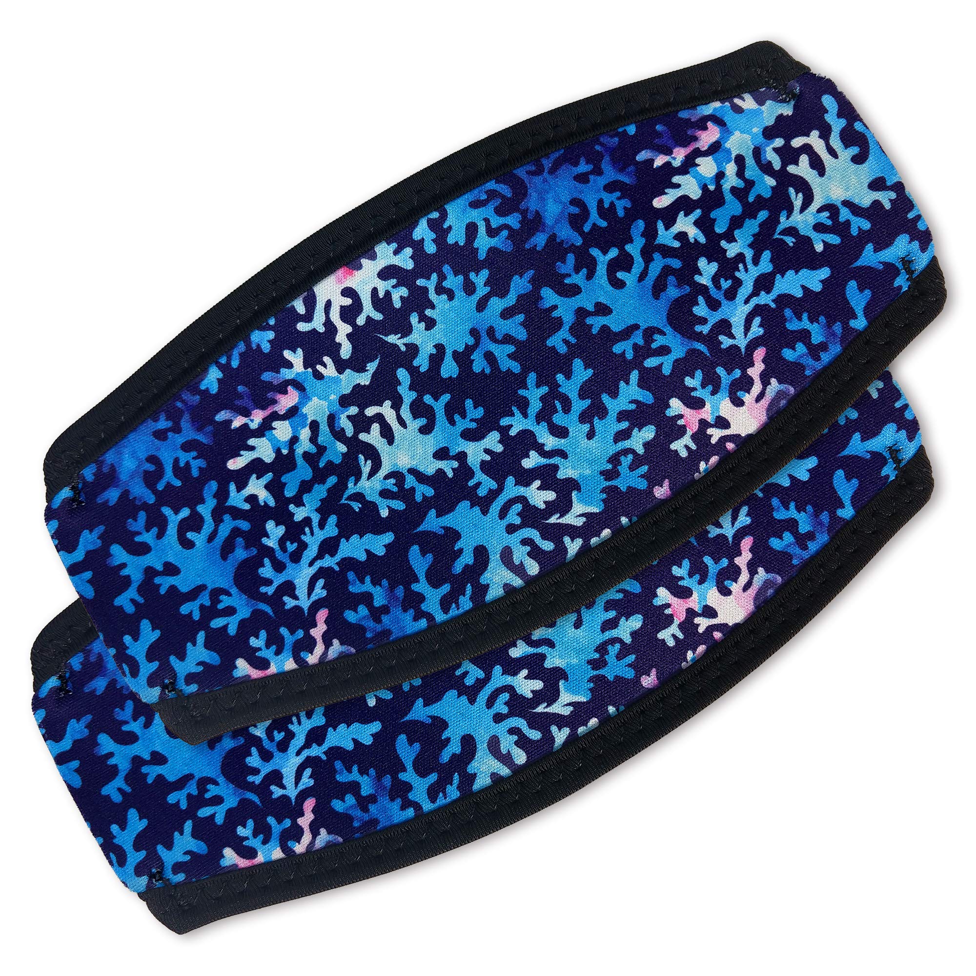 Flow Scuba Gear Diving Mask Slap Straps - Neoprene Cover for Dive and Snorkel Masks (Coral 2-Pack)