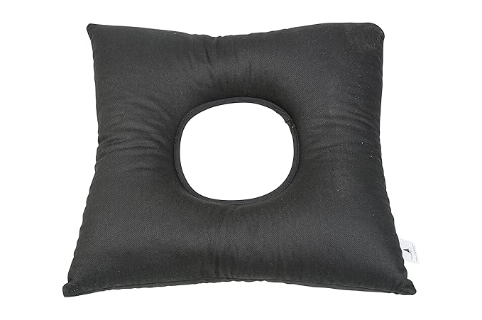 Lochkissen, 40x40cm, Baumwolle & Buchweizen (schwarz)