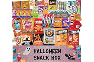 Jumbo Jumble Halloween Snack Box (50 Count) Variety Care Package Bulk Candy Assortment Gift Basket Sampler Trick or Treats Snacks for Kids Adults Girl Boy Girlfriend Boyfriend College Student Military Personnel