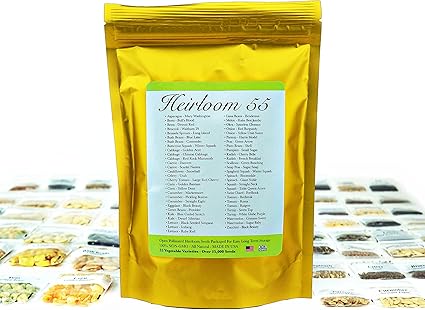 Amazon Com Heirloom Futures Seed Pack With 55 Varieties Of Vegetable Seeds 100 Non Gmo Open Pollinated Non Hybrid Naturally Grown Premium Usa Seed Stock For All Gardeners Garden Outdoor