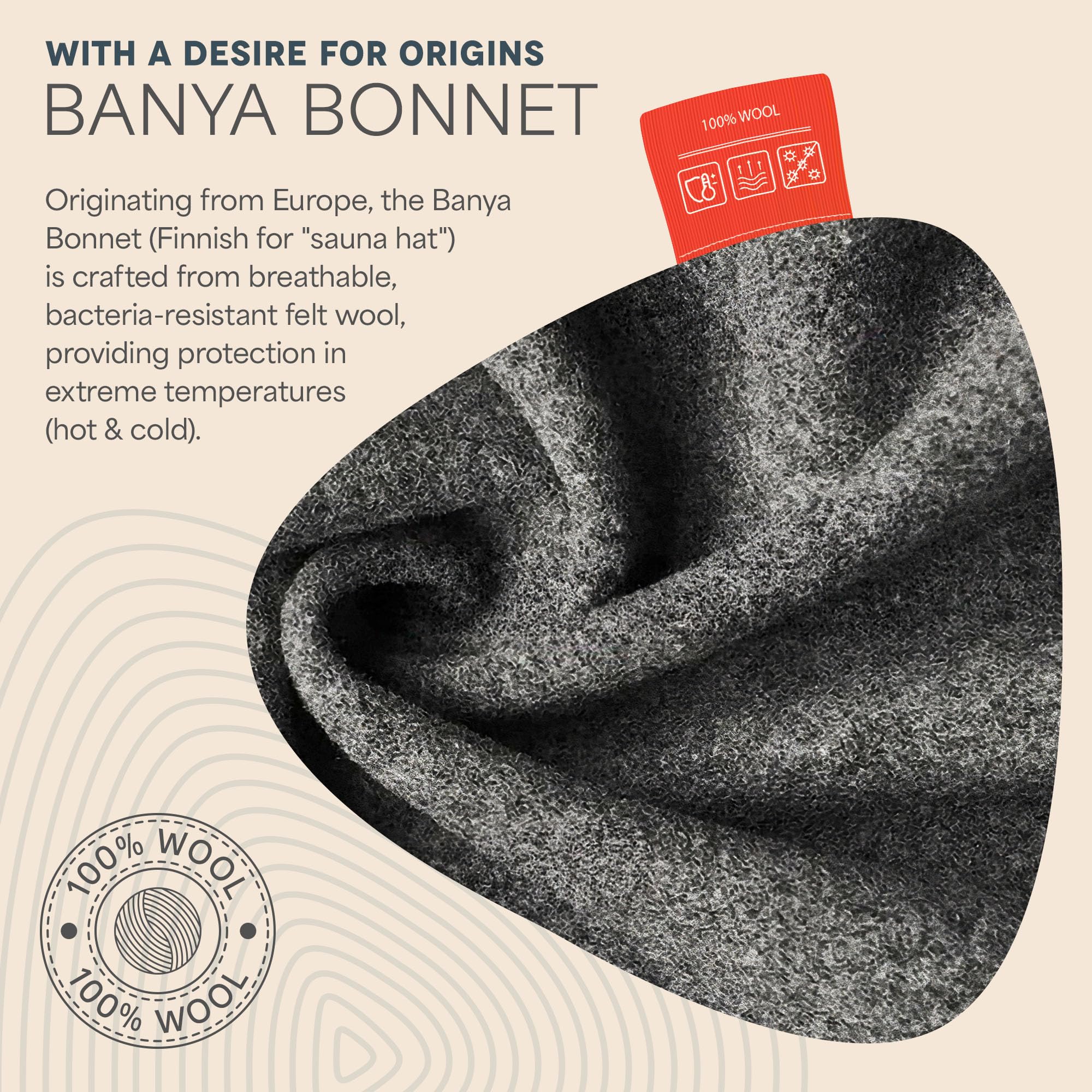LifePro Wool Sauna Hat - Traditional Russian Banya Hat for Men and Women, Indoor and Infrared Sauna Accessories, Protects from Overheating & Hair Damage, Felt Wool Cap