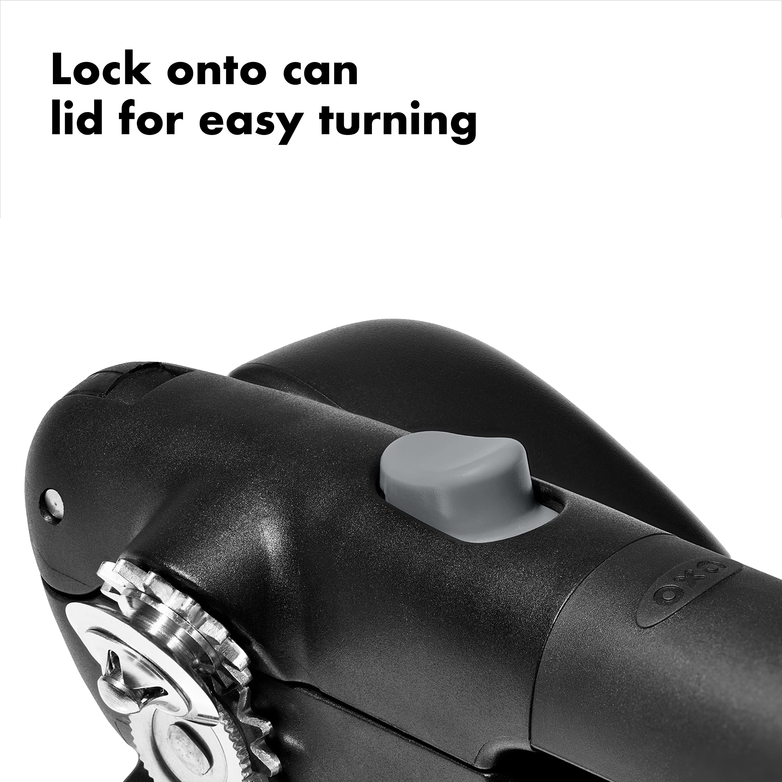OXO Good Grips Lock & Go Can Opener, Manual Can Opener with Locking Arms and Easy-Release Button, Handheld Kitchen Gadget, Compact Kitchen Utensil for Everyday Use