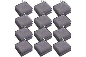 Batiyeer 12 Pcs Golf Towel Bulk for Golf Bags 16'' x 16'' Microfiber Fabric Towel with Clip Waffle Pattern, Fitness, Camping, Hiking, Yoga