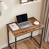 VASAGLE Office Desk Table Workstation 80 x 50 x 75 cm Black Rustic Brown view 4