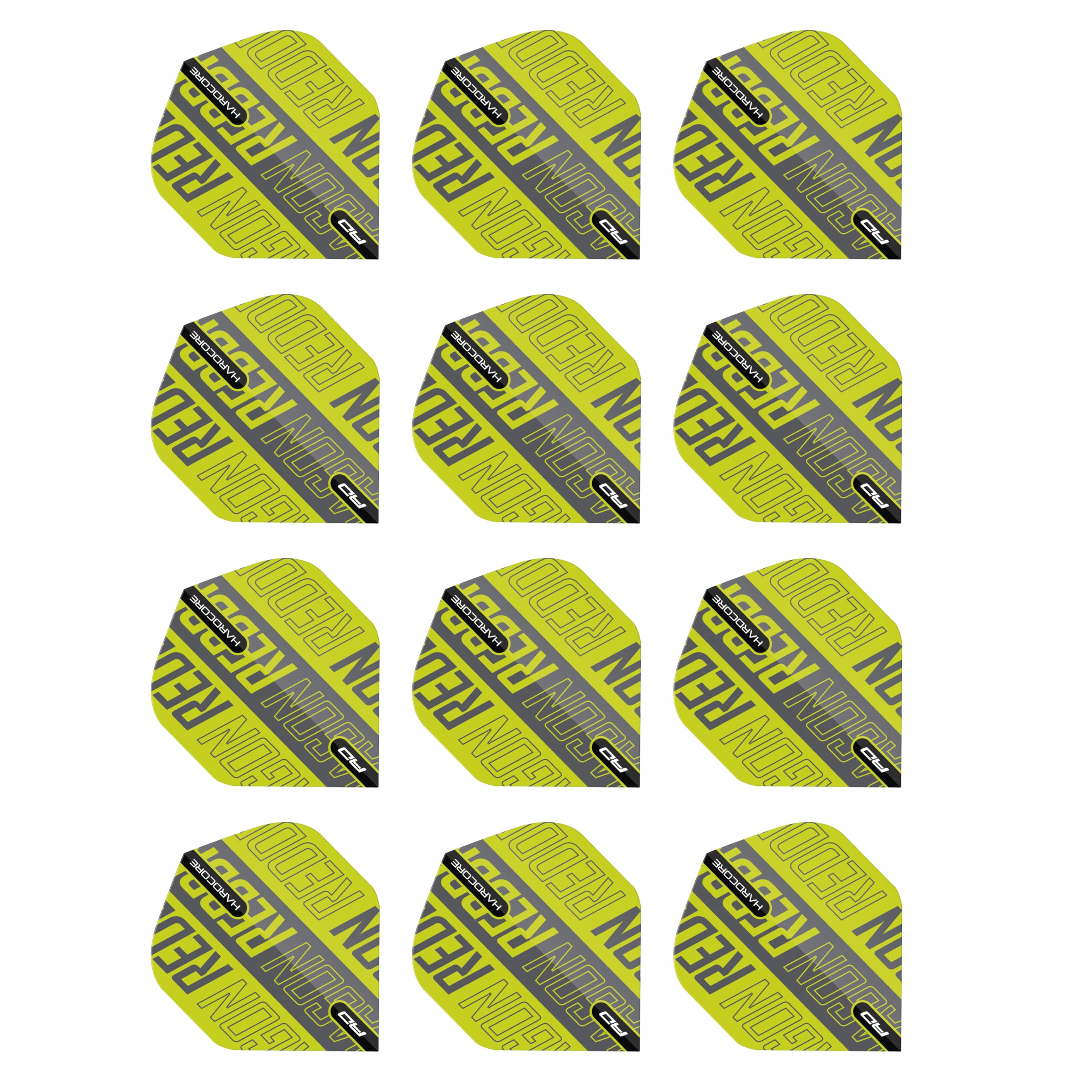 RED DRAGON Hardcore XT Green and Black Dart Flights - 4 sets Per Pack (12 Dart Flights in total)