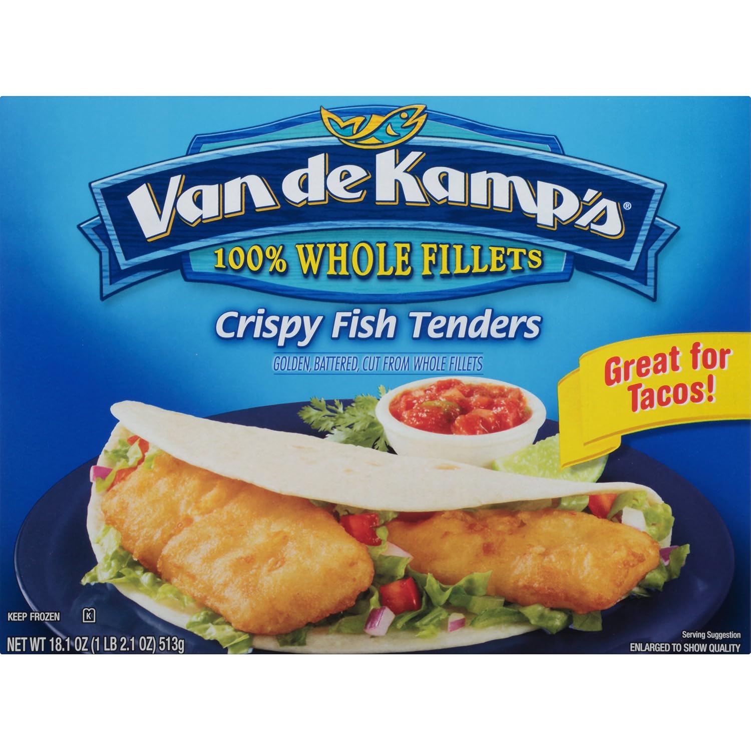 Van de Kamp's Crispy Fish Tenders, Frozen Seafood, 18.1 Ounce (Frozen)