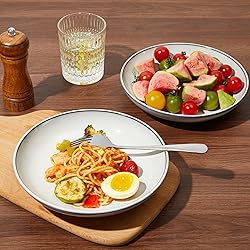 Pokini 16 Piece Double Bowl Dinnerware Sets with