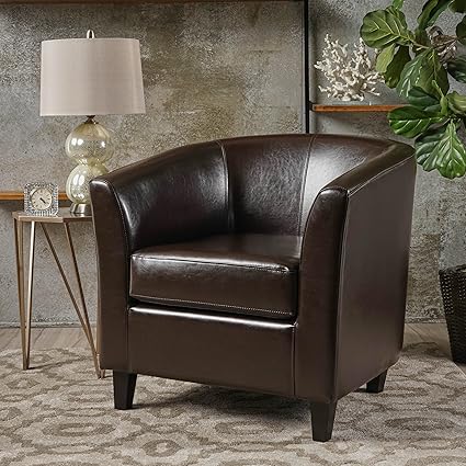 Christopher Knight Home Petaluma Brown Leather Club Chair
