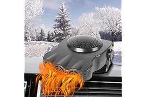 OUFFUN Car Heater, Portable 12V 150W Heater for Car Defroster 2 in 1 Car Heating Fan Combo with 360 Degree Rotary Base Car Windshield Defroster Window Demister Plugs into Cigarette Lighter Heater