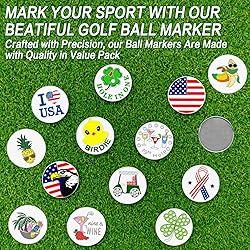 FINGER TEN Golf Ball Markers 3 Pcs with 3 Pack Hat