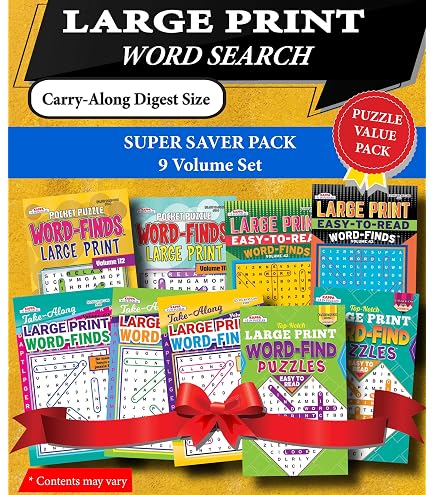 Digest Size Puzzle Books Easy To Read Word Find Puzzle Book-Word Search ...