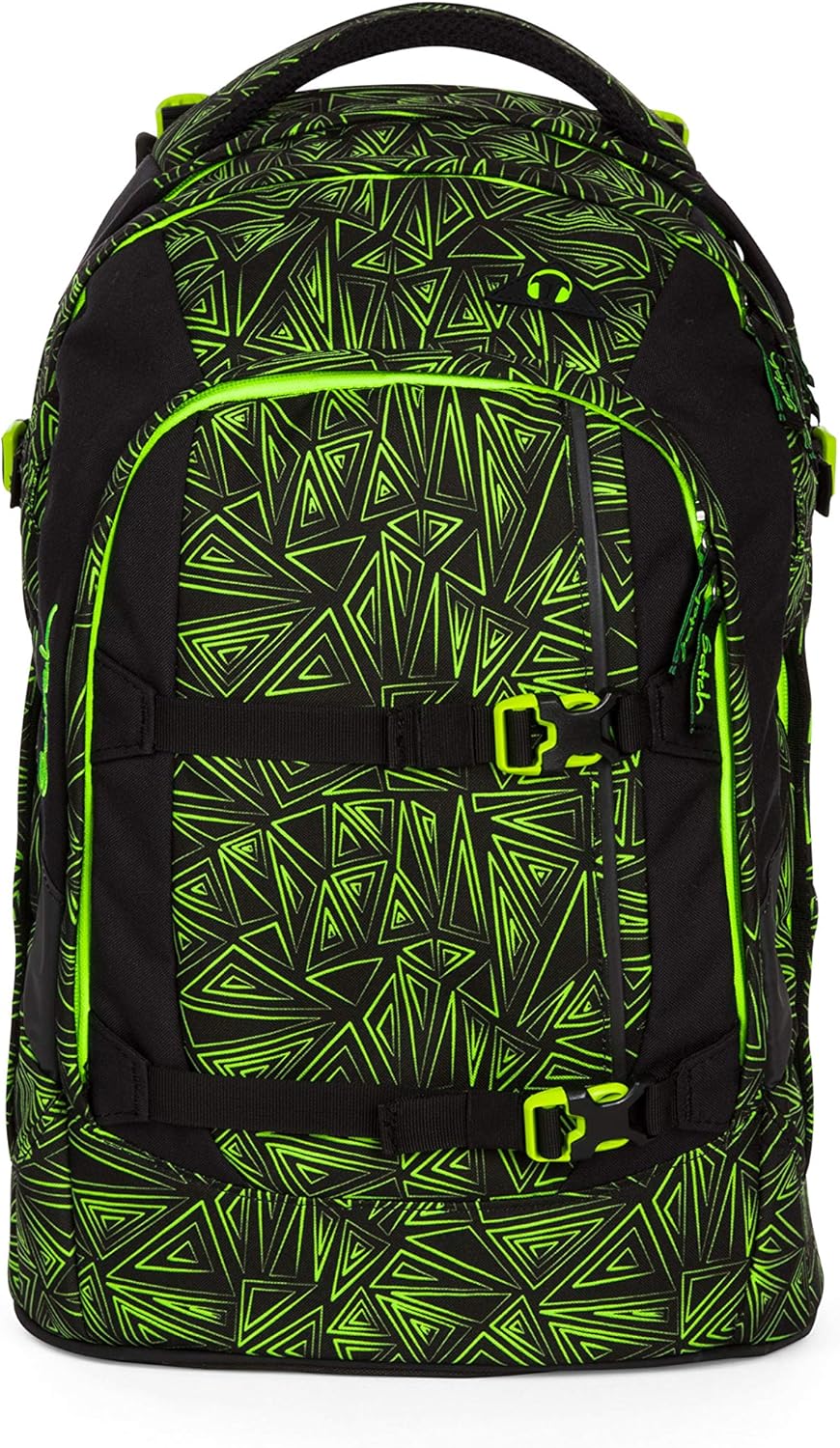 Satch pack Schulrucksack - ergonomisch, 30 Liter, Organisationstalent - Green Bermuda - Black