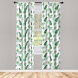 Lunarable Botanical Curtains, Exotic Plants