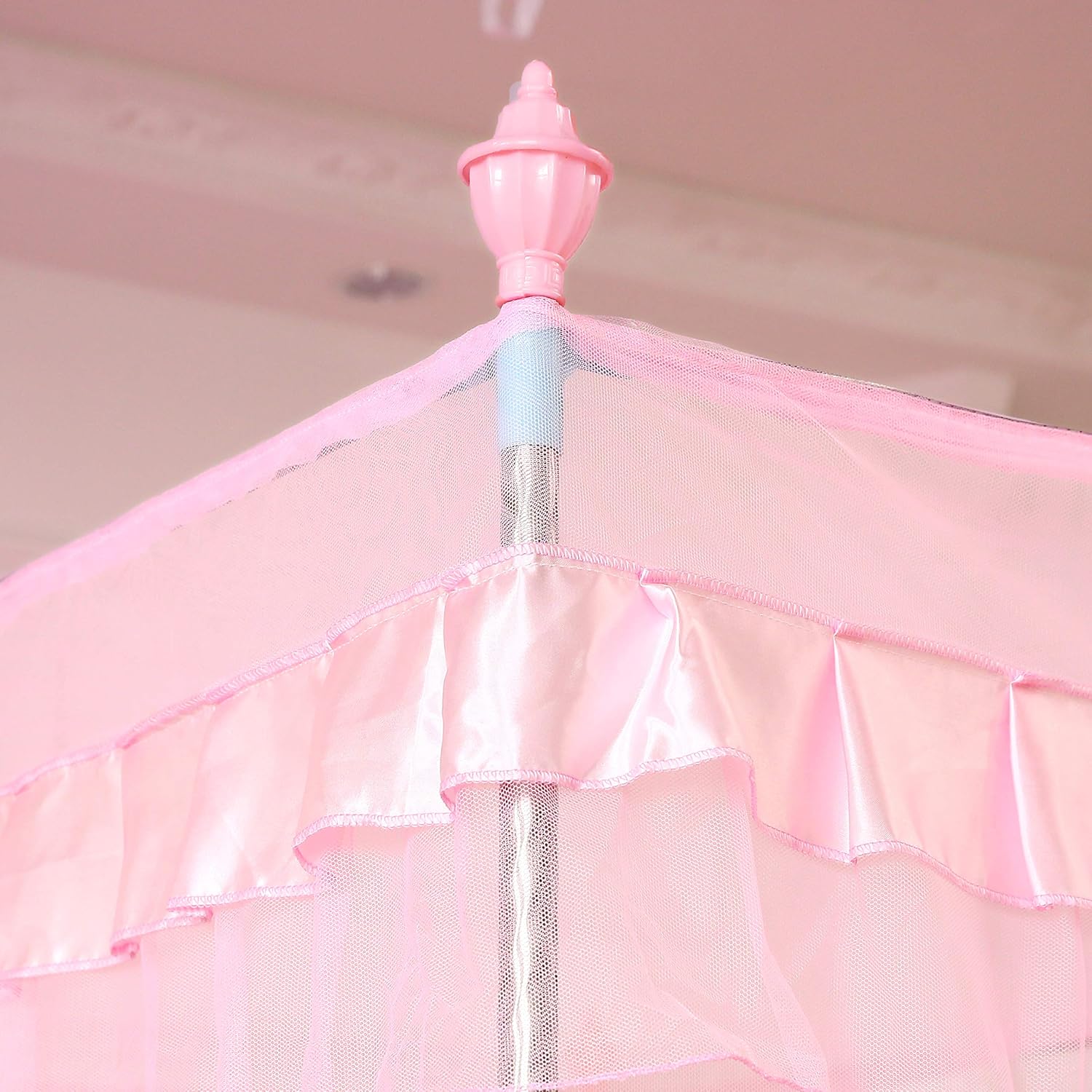 Mengersi Pink Kids Princess Bed Canopy For Little Girls Toddler Twin Bed Curtains Mesh Mosquito Net Christmas Gift Birthday Present: Kitchen & Dining