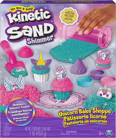 Kinetic Sand Shimmer Unicorn Bake Shoppe 453g 8 Tools Sensory Sand