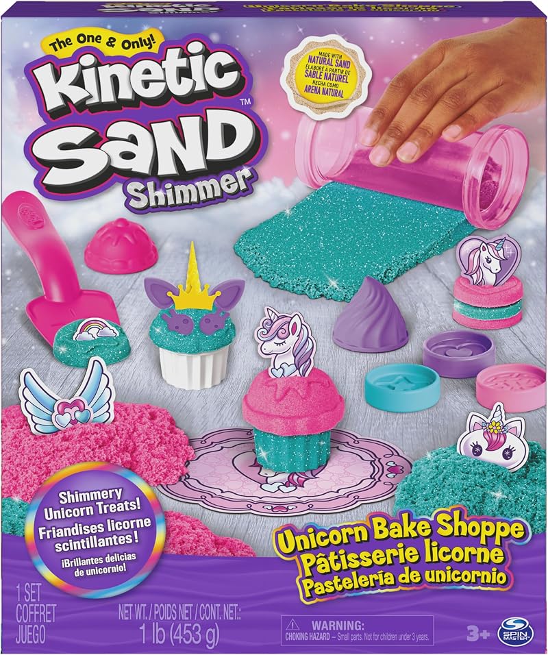 Kinetic Sand Shimmer Unicorn Bake Shoppe 453g 8 Tools Sensory Sand