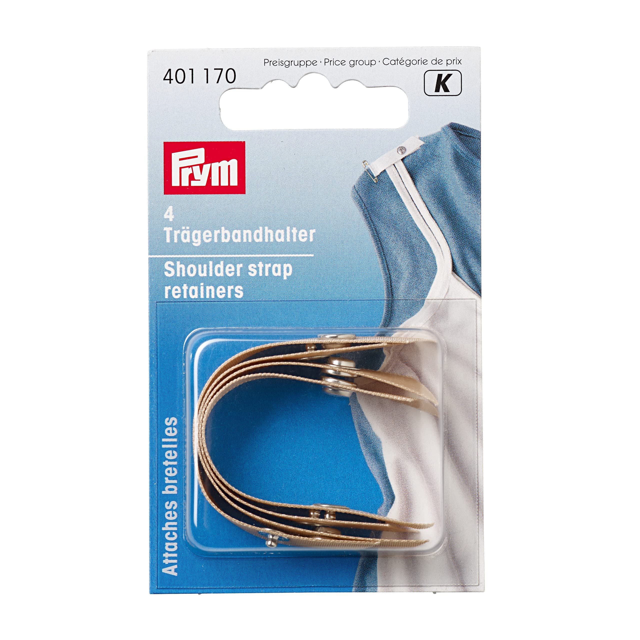 PRYM 401170 Shoulder strap retainers flesh, 4 pieces, 9.2 x 5.5 x 1 cm