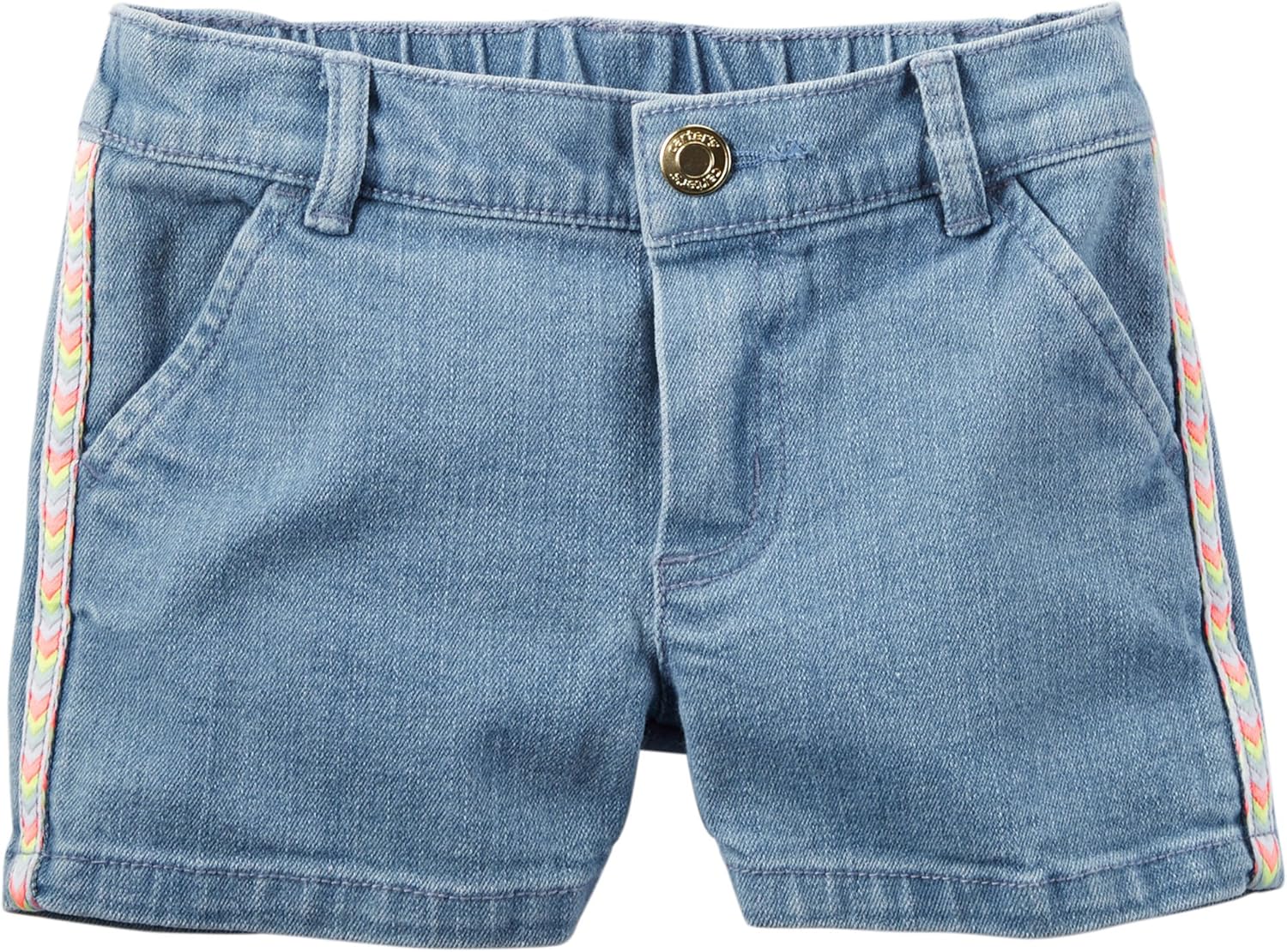 side stripe denim shorts