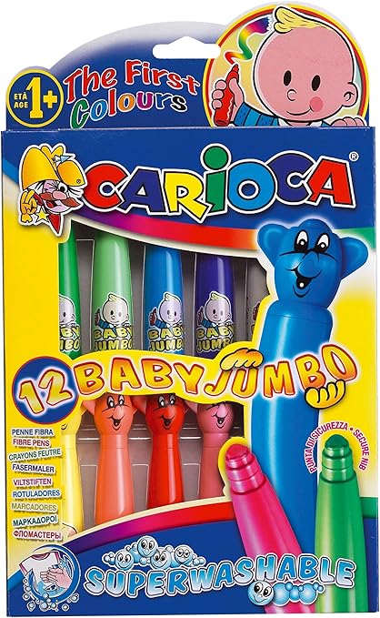 Carioca - Caja de 12 rotuladores Baby Jumbo (42059): Amazon.es: Juguetes y juegos