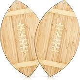 Foaincore 2 Pieces Football Shaped Cutting Board Bamboo Charcuterie Serving Tray Gift Set 15 Inch for Football Lovers Touchdown Themed Party Decoration Favor Supplies
