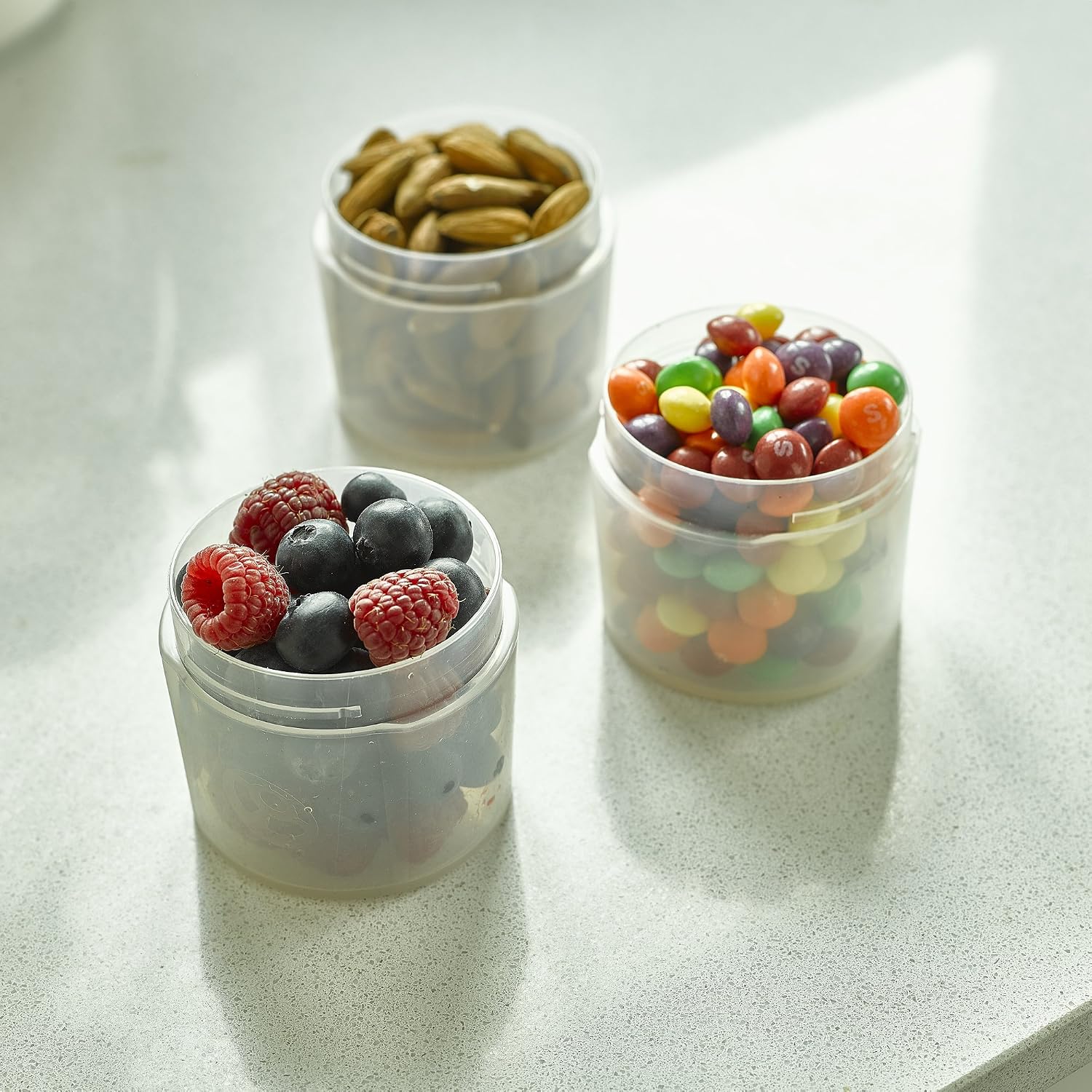 Alpha Designs Protein Powder Container x3 Snack Pots with Lids - Image 5