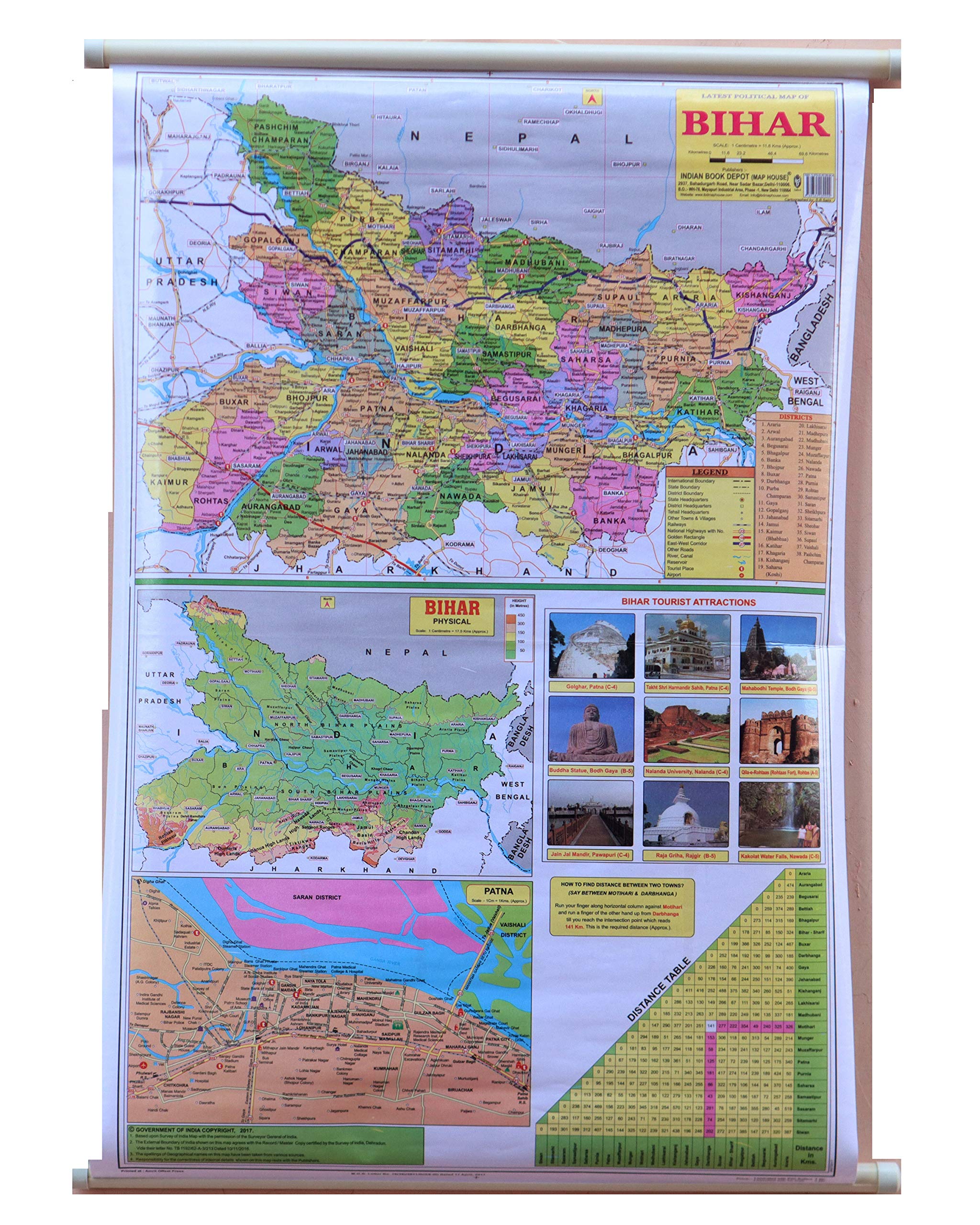 Bihar Ka Physical Map Buy Ccrohini Bihar Political And Physical Map (English) Useful For School  And Competitive Students 20*30 Paper Print Book Online At Low Prices In  India | Ccrohini Bihar Political And Physical Map (English)