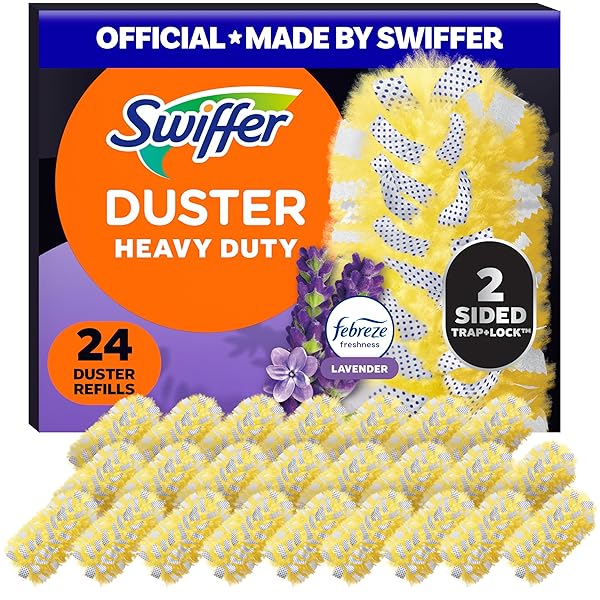 DUSTERS HEAVY DUTY MULTI-SURFACE DUSTER REFILLS FOR CLEANING, LAVENDER, 6 COUNT