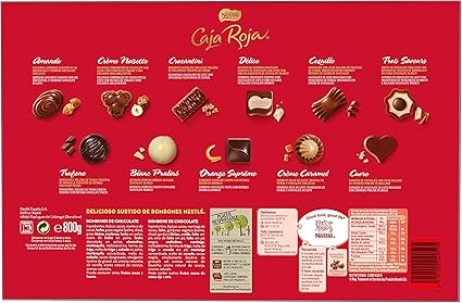 Nestlé Caja Roja Bombones de Chocolate - Bombones 800 gr: Amazon.es: Alimentación y bebidas