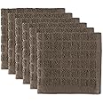DII Basic Terry Cotton Chef Dishcloths - 12x12 Inch Eggplant Color, 6-Pack
