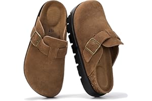 Project Cloud 100% Genuine Leather Platform Clogs for Women Footwear - Memory Foam Arch Support Cork Footbed Casual Shoes & Mules for Women 2025 (Benton Chunky)