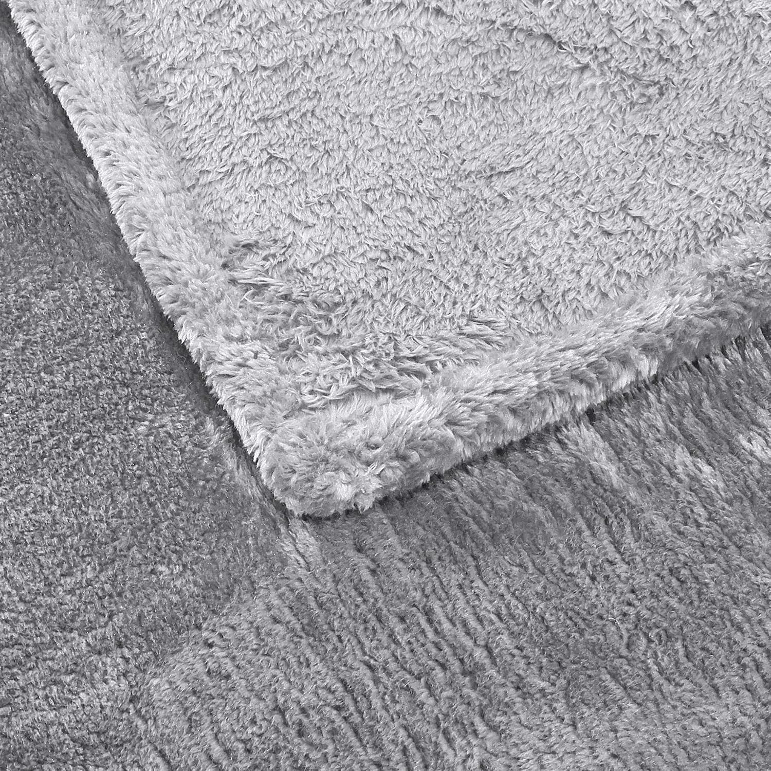 Basics Soft and Cozy, Plush Blanket - 50" x 60", Grey: Home & Kitchen