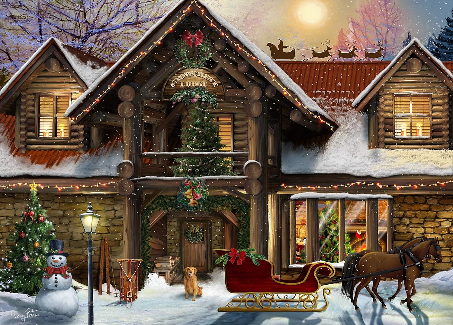 The Jigsaw Puzzle Factory Rompecabezas Snowcrest Lodge 1000 Piece 
