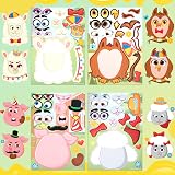 JOYIN 36 Pcs Make-a-Face Sticker Sheets Farm Animals Party Supplies view 3