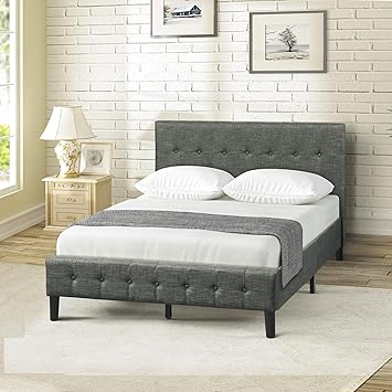 Amazon Com Dercass Upholstered Platform Bed With Wooden Slat