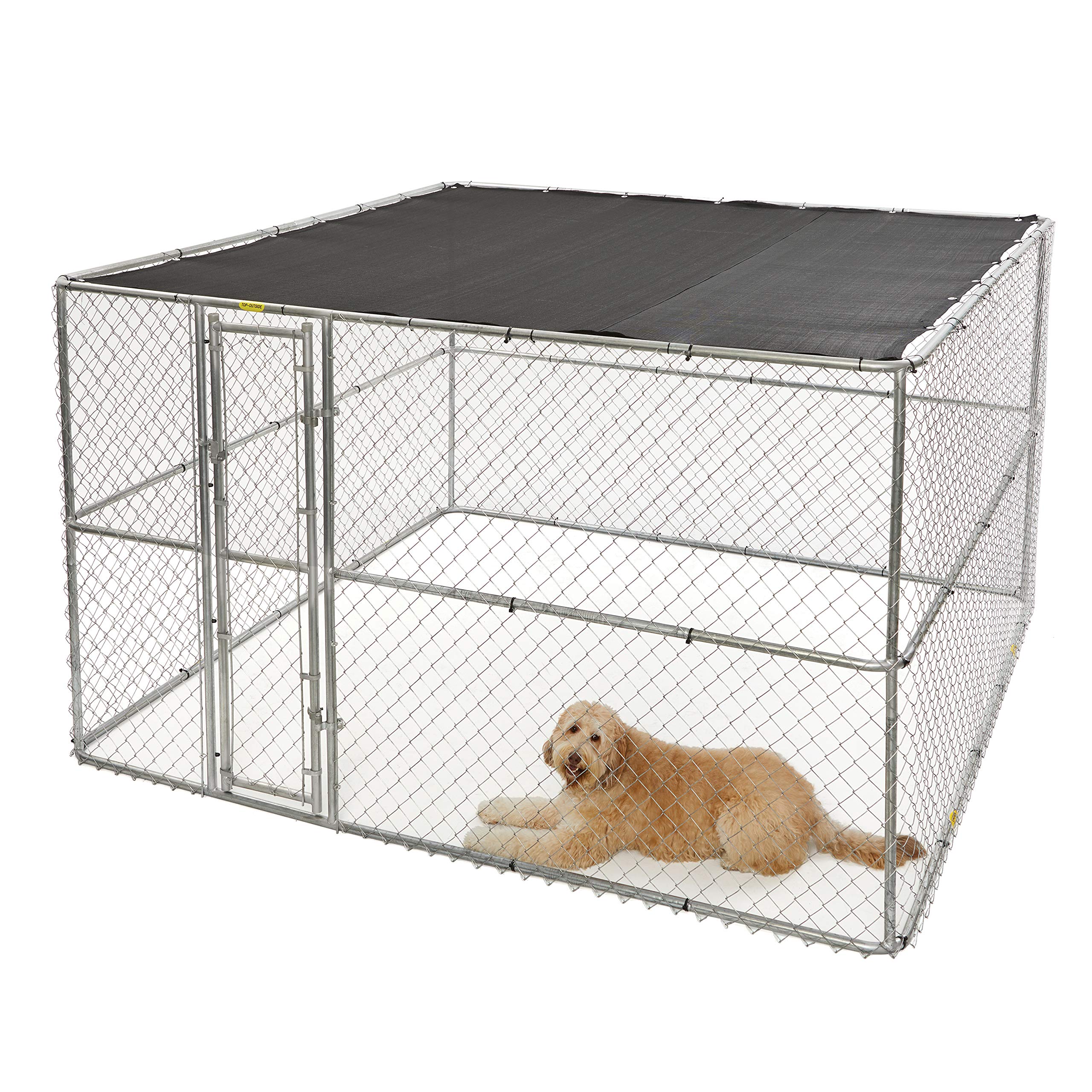 Photo 1 of MidWest Homes for Pets Chain Link Portable Kennel with a Sunscreen, 10L x 10W x 6H Feet, K9 Kennel K910106
