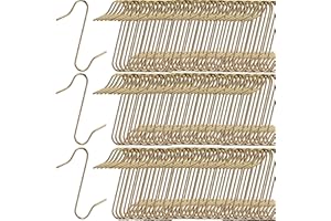 TIHOOD 300PCS Christmas Ornament Hooks Metal Ornament Hangers Mini Hooks with Storage Box Xmas Hanging Hooks for Christmas Tree Decorations Party Balls (Gold)
