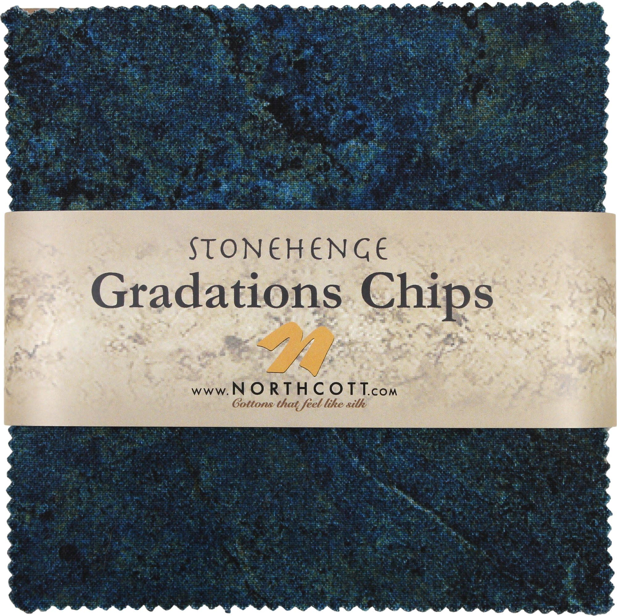 Stonehenge Gradations Blue Planet Stone Chips 42 5-inch Squares Charm Pack Northcott