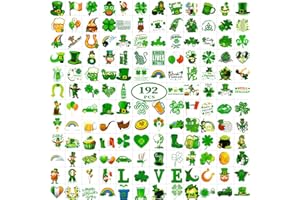 Zomme 192 PCS Unique Design St Patricks Day Tattoos, Include Shamrock Tattoos, Green Temporary Tattoos and St. Patrick's Day Tattoos Stickers, Lucky Clover Temporary Tattoos for Party Favors Accessories or Irish Party