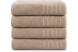 Casa Platino Oversized Bath Sheet Towels, 4 Pack Bath Sheet(36"x 72"), 100% Ring Spun Cotton Bath Sheets, Lightweight Bath Sheet Set, Quick Dry Bath Sheets, Soft Bath Sheet Towel - Tawny Brown