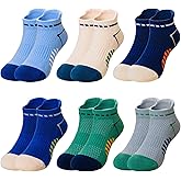 Eyean Boys Athletic Half Cushioned Ankle Socks Kids Cotton Sport Low Cut Socks 6 Pairs