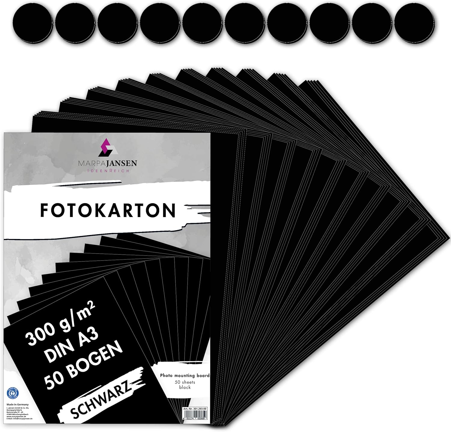 Cartoncino Nero A4 - 50 Fogli Da 220 G/m² | Per Fotorafie, Disegni E Lavoretti Creativi