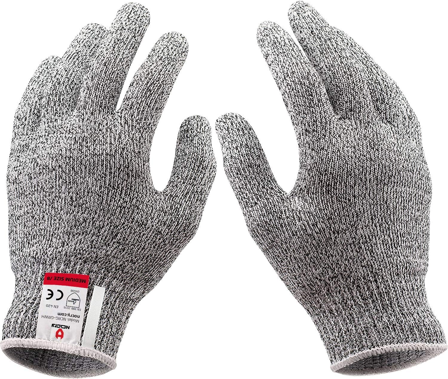 NoCry Cut Resistant Gloves - Ambidextrous, Food Grade, High Performance Level 5 Protection. Size Medium, Complimentary Ebook Included - - 