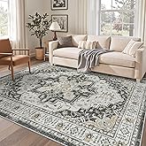 Madane 5x7 Area Rugs for Living Room, Stain Resistant Washable Rug, Non-Slip Backing Area Rug, Vintage Home Decor Rug for Bed