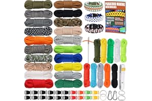WEREWOLVES Paracord 550, 4MM Paracord 20 Colors & 2MM Micro Paracord Rope 10 Colors with Instructions Book, Paracord Bracelet Combo Crafting Kits, Parachute Cord and Complete Accessories