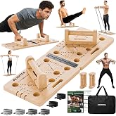 Push Up Board, Portable PushUp Board with Adjustable Resistance Bands | Professional Training Poster, Foldable, Push Up Bar with Carry Bag, Workout Gift for Men &amp; Women, Home Gym Strength Training