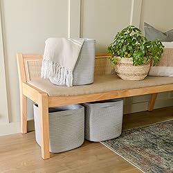 NaturalCozy Storage Cubes 11 Inch Cotton Rope Woven