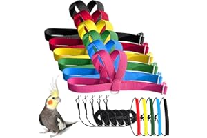 VANTRONIK VANFAVORI Adjustable Bird Harness with 80 Inch Leash, Outdoor Flying Training Rope Kit for Bird Parrots S Size Weight 75-110 Grams, One Piece(Colors May Vary)