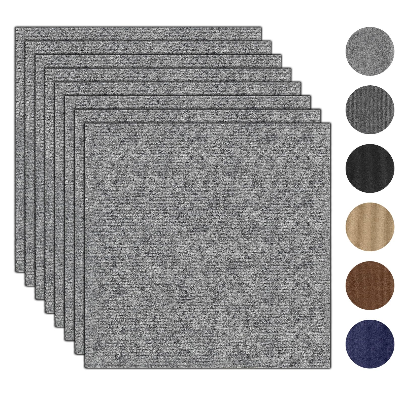 Photo 1 of 20Pcs Carpet Tiles Peel and Stick 12”x 12” Non-Slip Self Adhesive Squares Carpet Floor Tile Reusable Waterproof Carpet for Living Room Bedroom