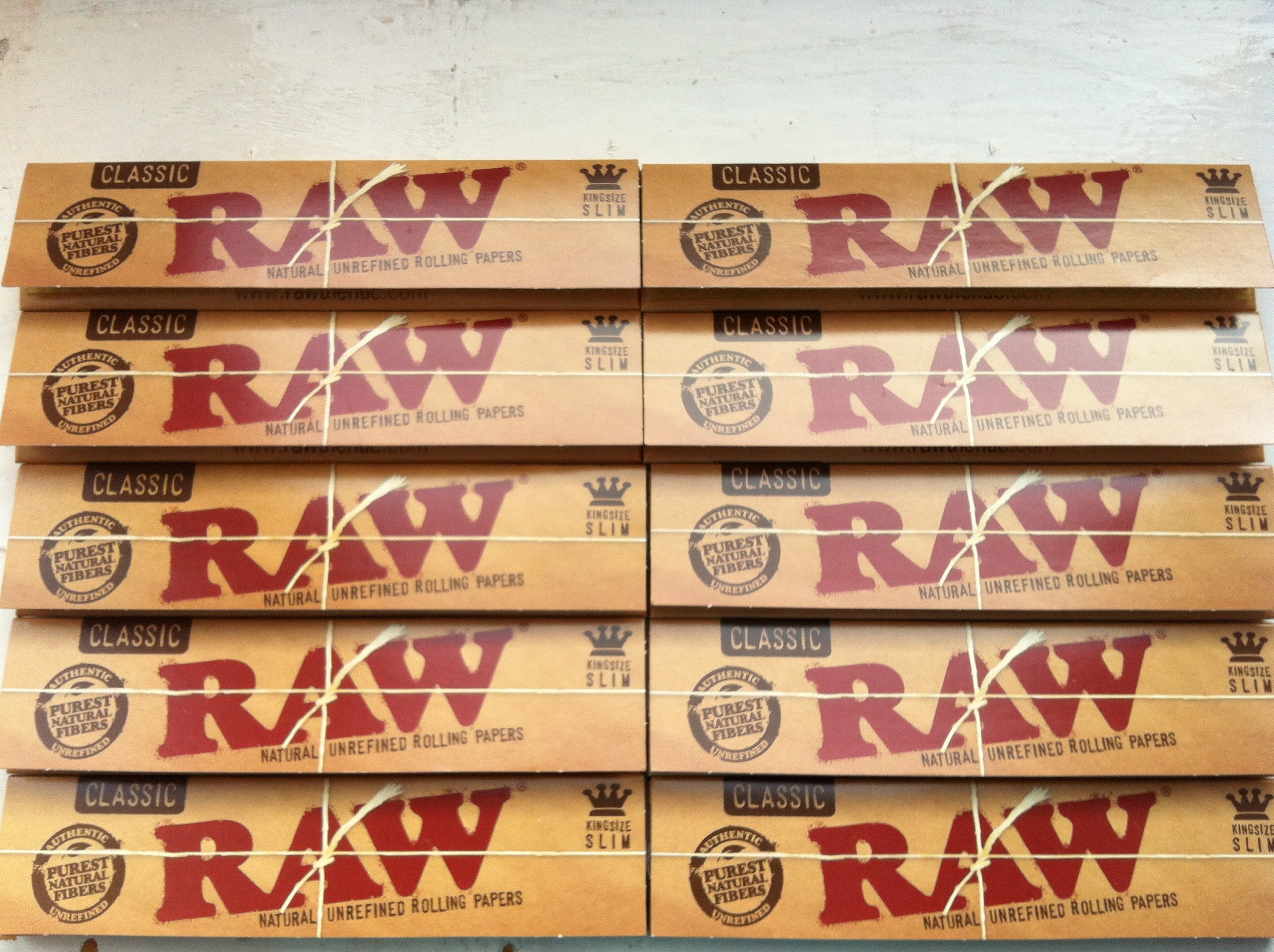 10 Pack of Raw Paper RAW King Size Slim Rolling Papers 10 Booklets = 320 Papers ITK_Trade